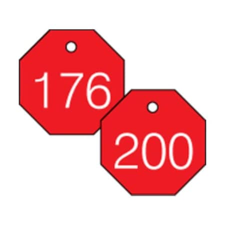 Accuform Engraved Numbered Tags, HS-Laminate, 3 in W, 25 PK TDG829RD